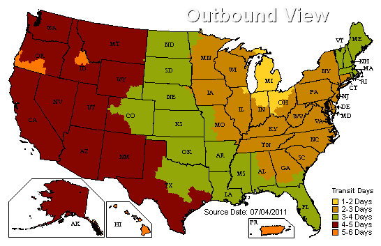 Delivery Areas of united state image